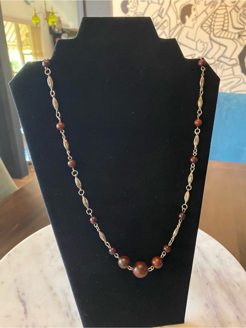 Elegant Brown Bead Necklace by